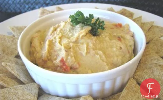 Pieczony Czosnek I Hummus Z Czerwonej Papryki