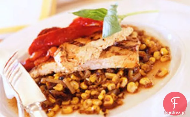 Grillowany Kurczak Z Czerwoną Papryką I Bazylią