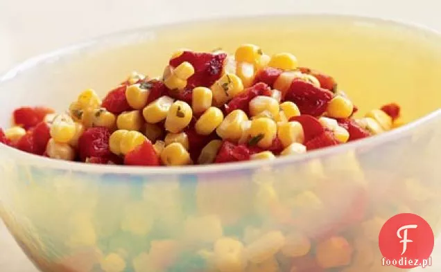 Pieczona Salsa z czerwonej papryki i kukurydzy