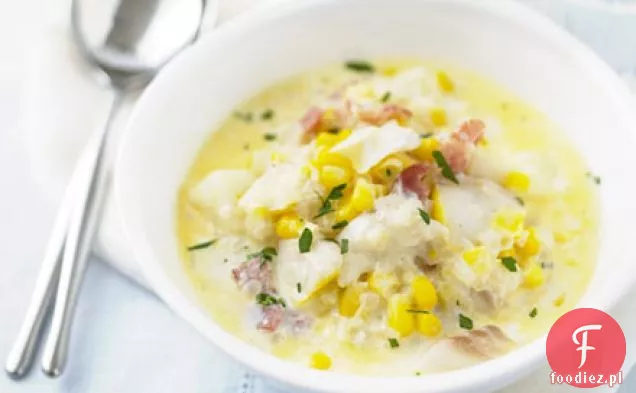 Kukurydza cukrowa i wędzony plamiak chowder