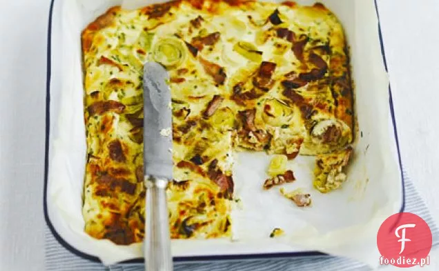 Frittata pieczona w piekarniku z bekonem i ricottą