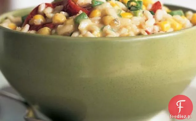 Monterey Jack, kukurydza i pieczone Risotto z czerwoną papryką