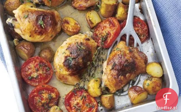 Chicken bake with new potatoes