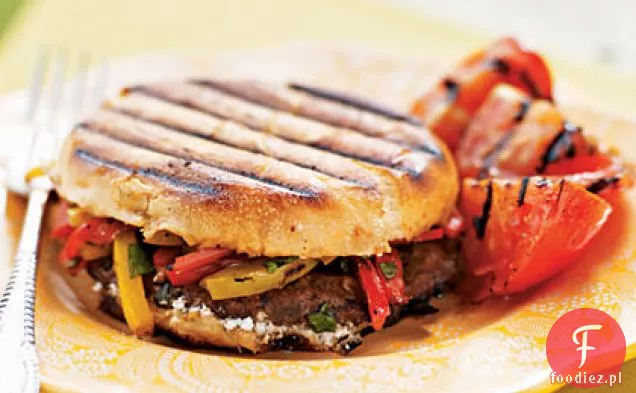 Grillowane kanapki z Portobello, papryką i kozim serem