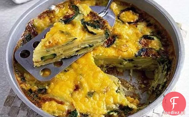 Cukinia, ziemniaki i mięta frittata