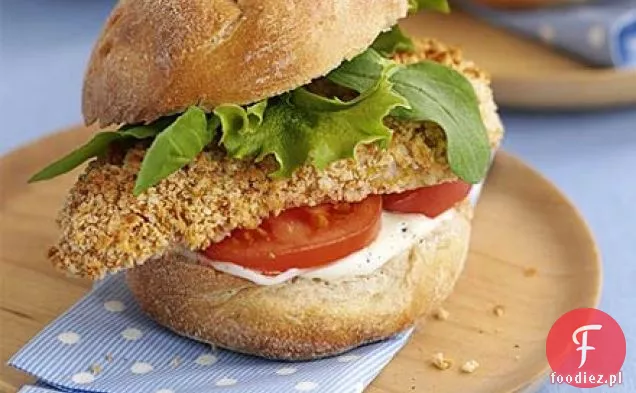 Chrupiące hamburgery z kurczaka z cytrynowym majonezem