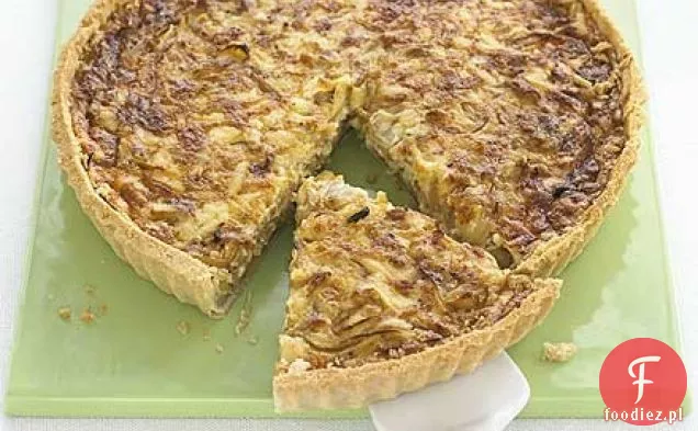 Sticky onion & Cheddar quiche