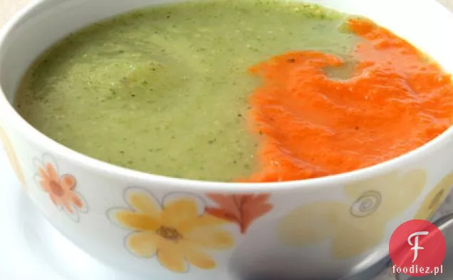 Zupa z cukinii i kopru włoskiego z pieczonym Puree z czerwonej papryki