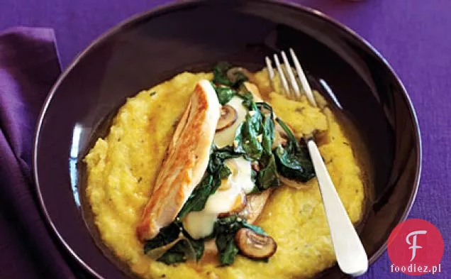 Kurczak faszerowany z rozmarynem Polenta