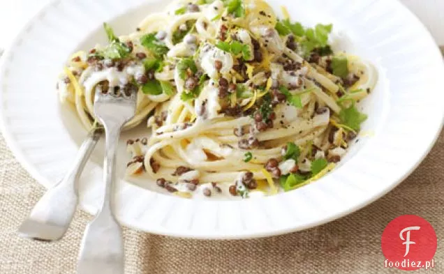 Fettuccine z soczewicy i cytryny