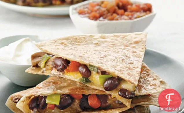 Portobello i czarna fasola Quesadillas