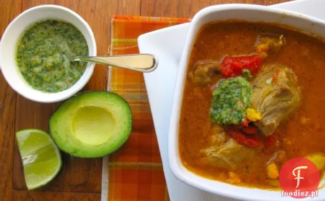 Sango o CUS-CUS (zupa z wieprzowiny, ziemniaków i Hominy)