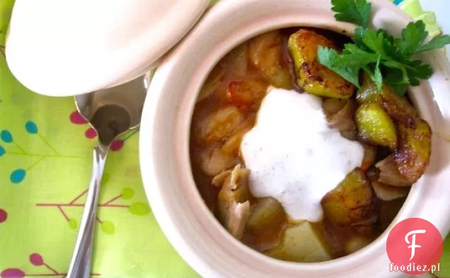 Cazuela de Pollo y Frijoles Blancos(zapiekanka z białej fasoli i kurczaka)