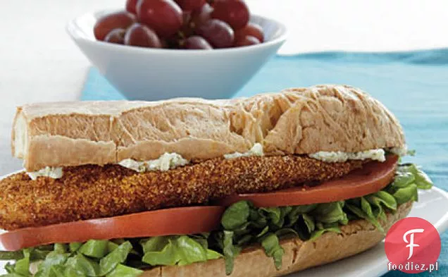 Kanapki z tilapią z mąki kukurydzianej z masłem limonkowym