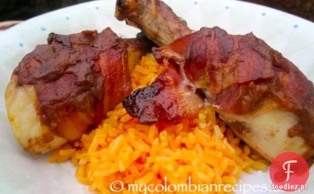 Kurczak zawinięty w boczek z sosem Tamaryndowym