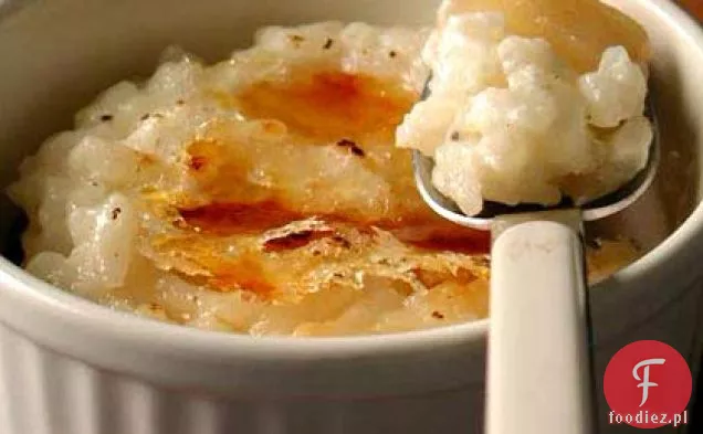 Karmelizowany Pudding ryżowy z gruszkami i rodzynkami