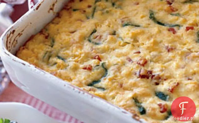 Serrano szynka i pudding kukurydziany Poblano