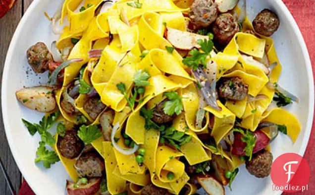 Pieczone warzywa i Mini klopsiki Pappardelle