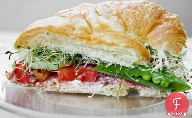 Veggie & Salami Croissant Sandwich