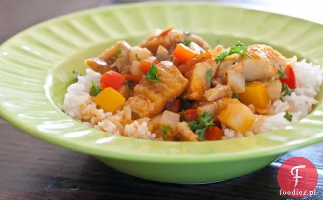 Sól dorsz (bacalao) z ziemniakami na ryżu