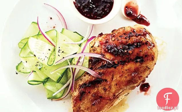 Malina-Chipotle piersi z kurczaka z sałatką ogórkową