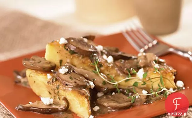 Polenta Trójkąty z kozim serem i grzybami