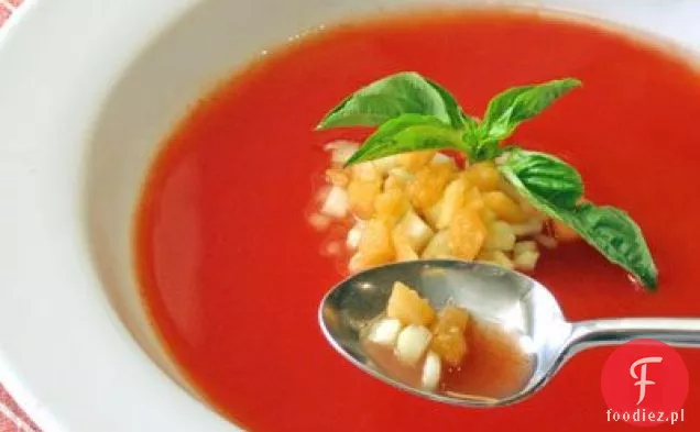 Zupa Pomidorowa Na Zimno Z Ogórkiem I Kantalupą