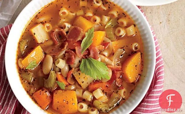 Warzywa korzeniowe Minestrone z boczkiem