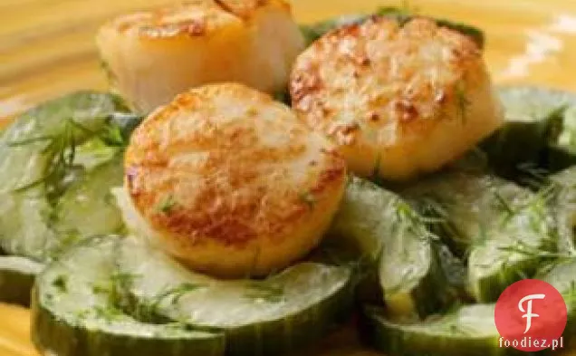 Zapiekane Przegrzebki Z Podsmażonymi Ogórkami