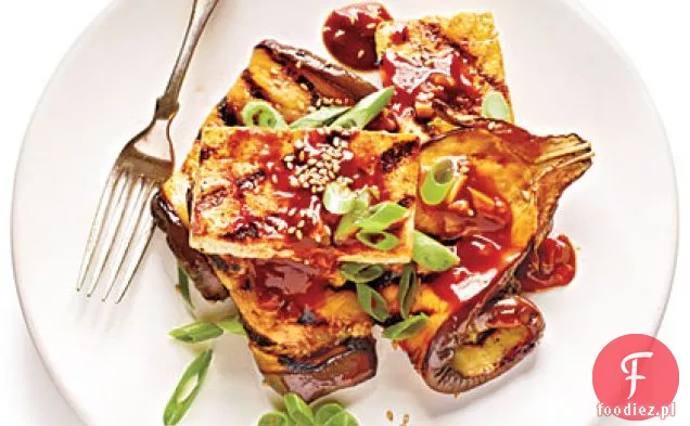 Grillowane bakłażany i steki Tofu z lepką glazurą Hoisin