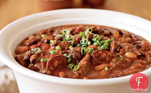 Wołowina, czarna fasola i chorizo Chili