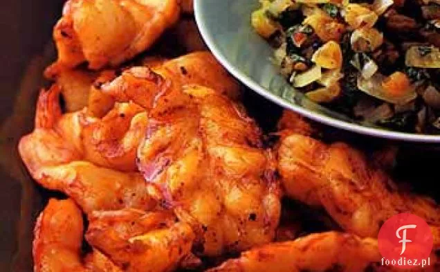 Grillowane krewetki w stylu Tandoori z miętowym Chutney