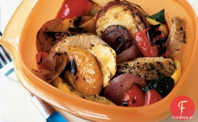 Sałatka wieprzowo-warzywna z grilla