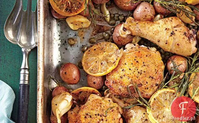 Cytrynowo-Rozmarynowo-czosnkowo kurczak i ziemniaki