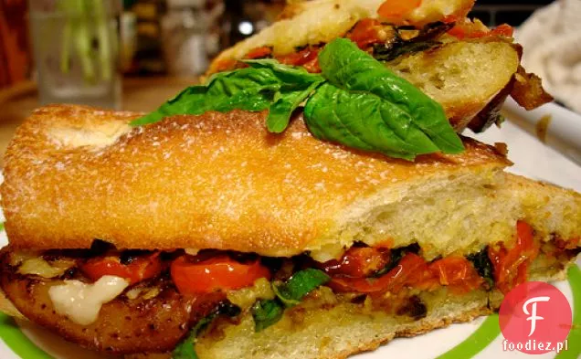 Pieczony Bakłażan I Pomidor Panino