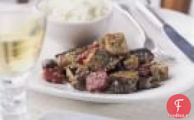 Smażony bakłażan i Tofu z czosnkiem i Chilli