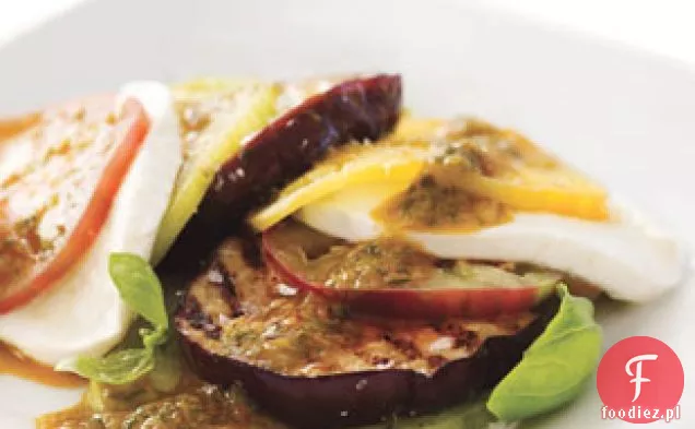 Bakłażan Caprese Z Grillowanym Pomidorem I Bazylią Vinaigrette