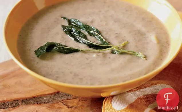 Zupa z pieczonego bakłażana i soczewicy