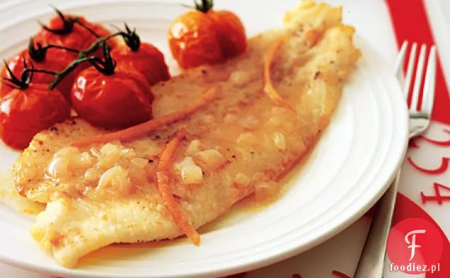 Podeszwa z pomarańczowym brązowym masłem