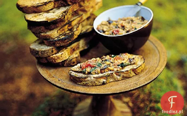 Bakłażan Bruschetta Z Pomidorem I Bazylią