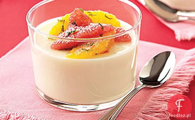 Maślanka Panna Cotta z miętową sałatką cytrusową