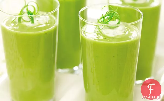 Schłodzona zupa z awokado z pieczonym kremem Poblano