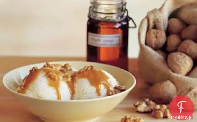 Lody waniliowe z sosem Klonowo-orzechowym