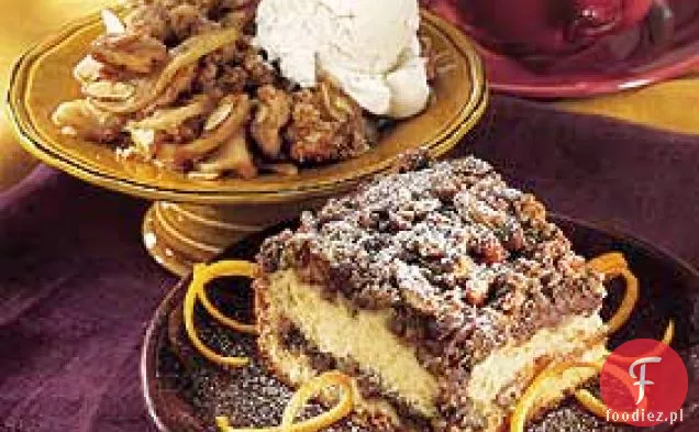 Śmietanowo-Pomarańczowy tort kawowy z czekoladą-Pekan Streusel