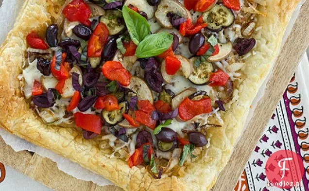 Karmelizowana Tarta Z Cebulą I Bakłażanem