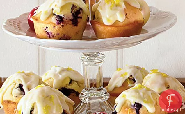 Muffinki jagodowe z glazurą cytrynowo-śmietankową