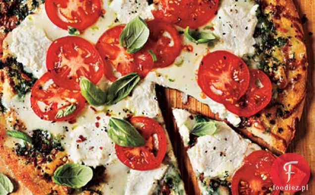 Biała Pizza z pomidorem i bazylią