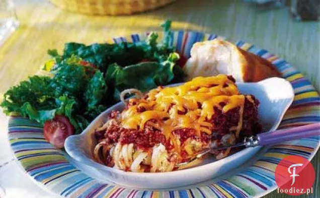 Linguine pieczona z sosem mięsnym