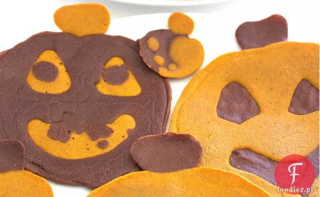 Chocolate Pumpkin Jack-O ' - Lantern Pancakes