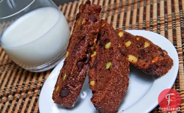 Biszkopty czekoladowo-pistacjowe